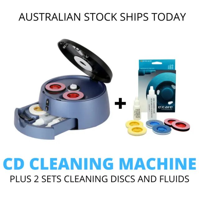 CD DVD Cleaning Polish Repair Machine  2 Sets Polishing Discs and Fluid Cleaner
