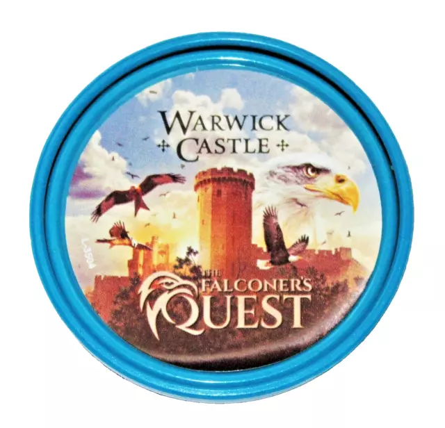 Official Warwick Castle Falconer's Falconer Quest Merlin Blue Pop Badge