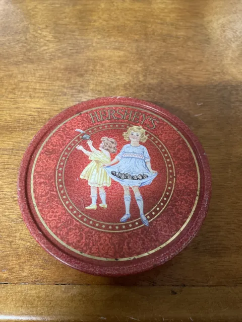 Hersheys Kisses Two Young Girls Tin Canister 1995