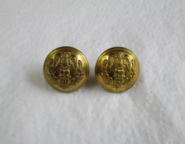 2x UK Army:"ESSEX REGIMENT OFFICER'S BRASS BUTTONS" (Small, 19mm, WW1-WW2 Era)