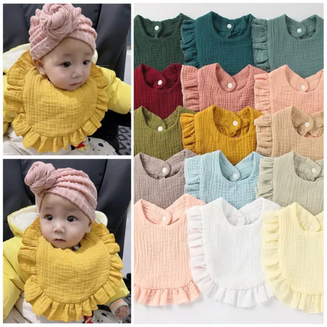 Infant Bib Comfortable Water Absorption Ruffles Design Infant Feeding Saliva