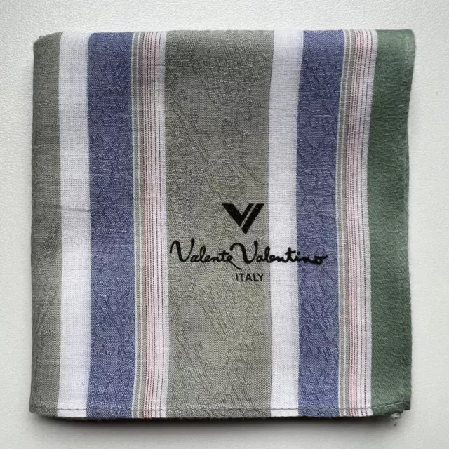 Handkerchief Men's Vintage Art Green Striped Line Pocket Square Cotton 18"