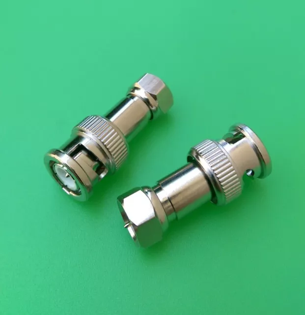 (2 PCS) BNC Male to F Male Connector - USA Seller