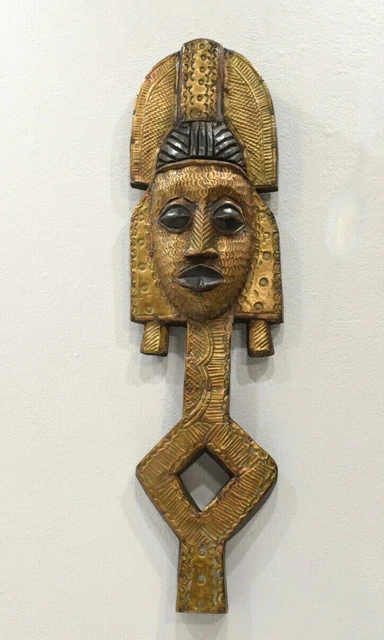 African Mask Bakota Reliquary Gabon Africa Brass Ancestor Mask
