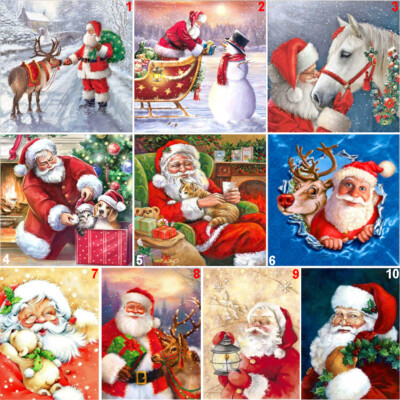 Christmas Santa Claus ricamo 5D pittura diamante DIY punto croce Home Decor 
