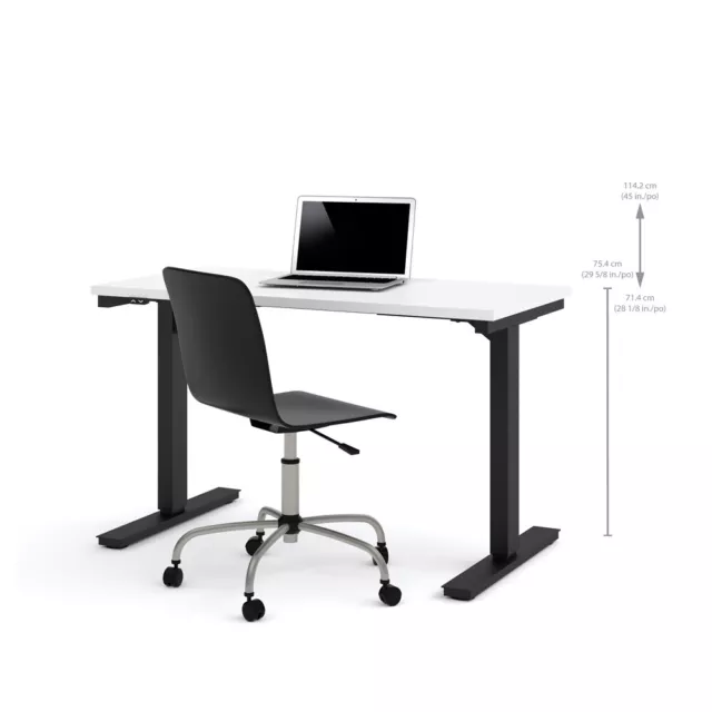 24" x 48" Electric Height adjustable table in White 3