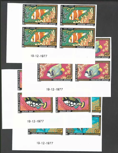 Wallis & Futuna 1978 Fish set, IMPERF, as sg278/81 in unmounted mint corner bl