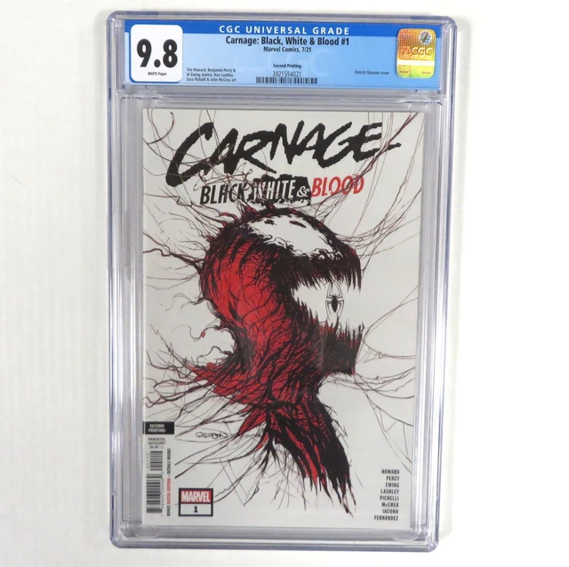 CARNAGE BLACK WHITE BLOOD #1 2ND PRINT CGC Graded 9.8 2021 Marvel