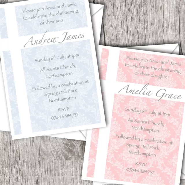 Personalised Christening Invitations - Baptism/Communion - Boy/Girl