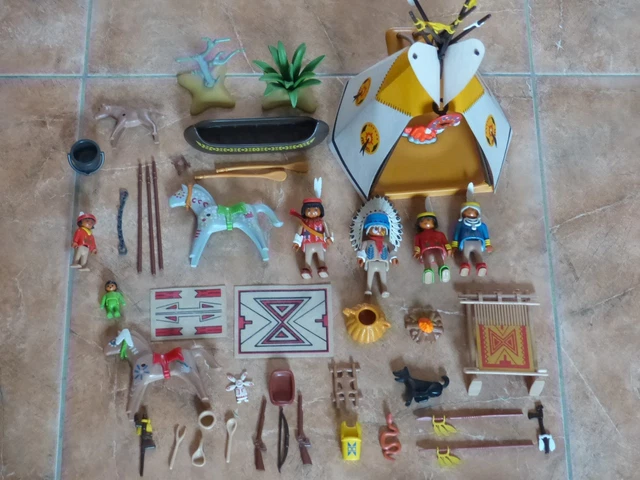 Playmobil 3733 - Super Set Campement Tribu Indien (1988) Boîte D'origine