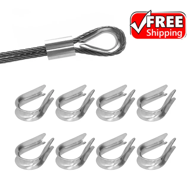 50 Pcs Wire Rope Thimble Stainless Steel Cable Rigging Tools (M3（3mm）)