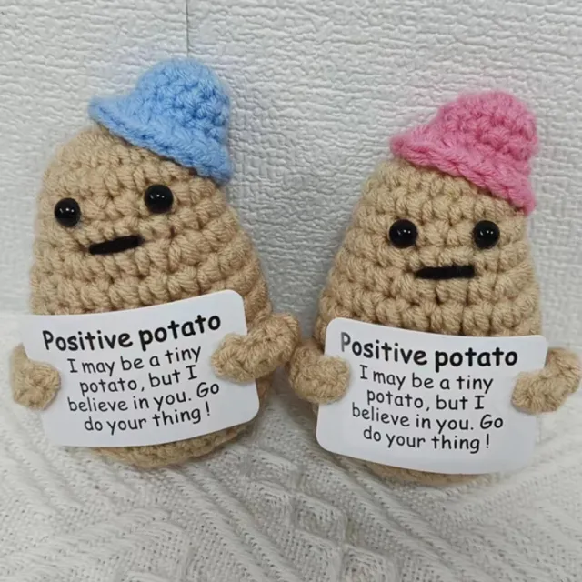 HANDMADE FUNNY POSITIVE Potato Crochet Yarn Plush Doll Toy $10.23 -  PicClick AU