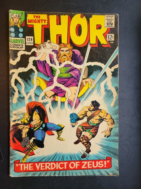 The Mighty Thor #129 1St Appearance Ares Stan Lee Jack Kirby 1966