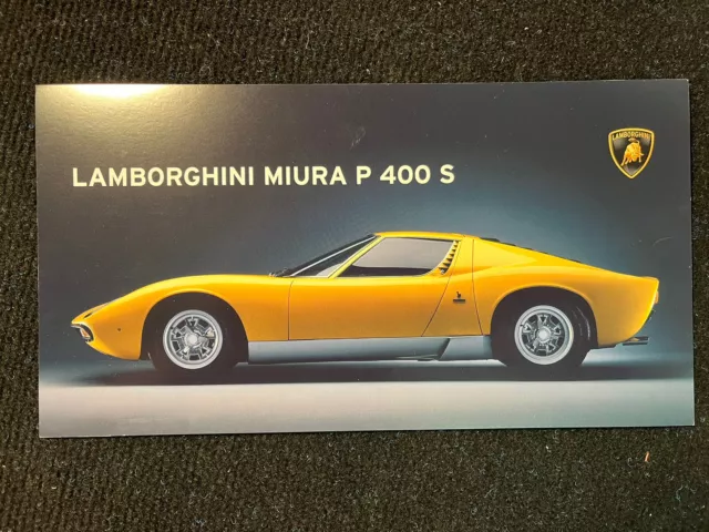 Lamborghini Factory Brochure 6 Most Famous Cars 11”x6” Cards - Miura Countach