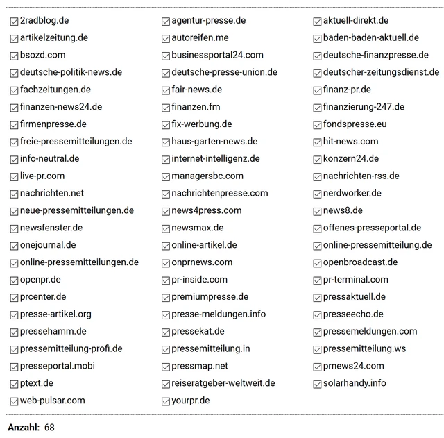 Seit 2008 über 2000 x Pressemitteilung Pressetext schreiben und / oder verteilen