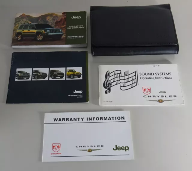 Owner's Manual/Handbook + Wallet Jeep Patriot Crossover-Suv From 2007