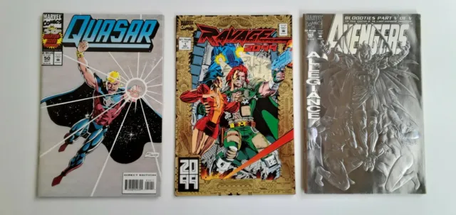 THREE ISSUES🔥BAGGED/BOARDED.        Avengers, Ravage 2099, Quasar, Bloodties 🔥