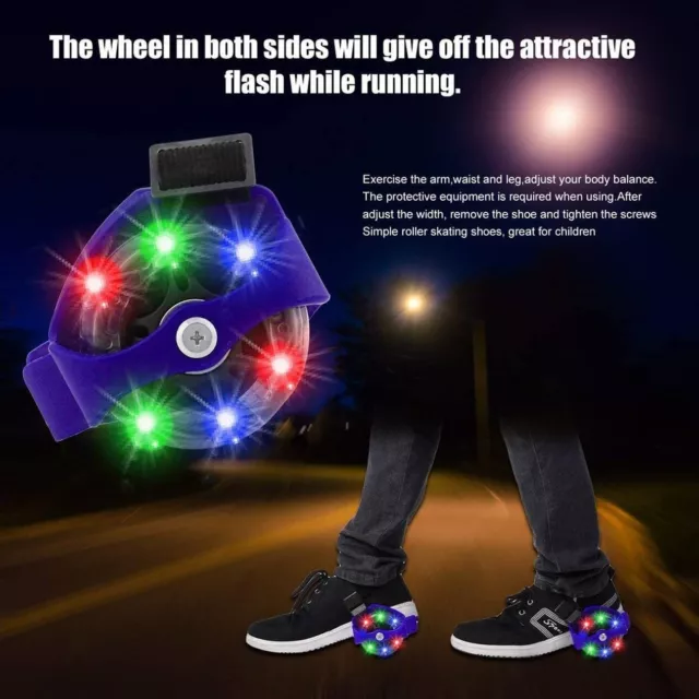 Colorful Flashing Pulley Skate Wheels Heel Adjustable Roller 3