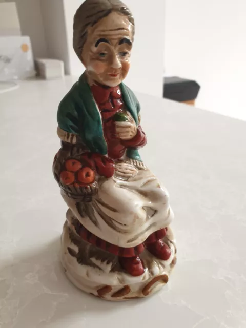 Lovely Vintage Old Lady Figurine Ornament - 6 inches Tall