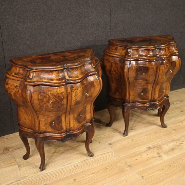 Nachttische Paar Tische Möbeln vintage antik venezianisch Stil 20 Jahrhundert