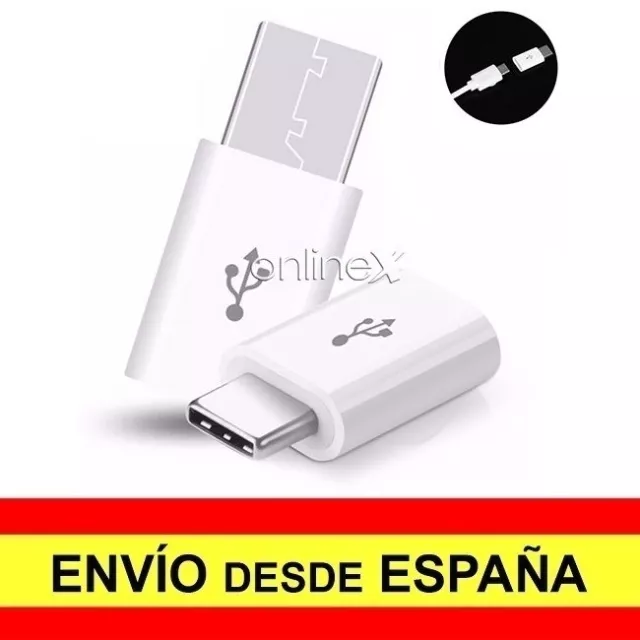 Adaptador Micro USB Hembra USB 3.1 Tipo C Macho Conector Conversor Blanco a1073