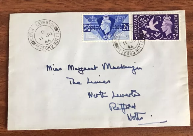 King George V1 FDC Victory 11th June 1946 N.Retford Notts Postmark