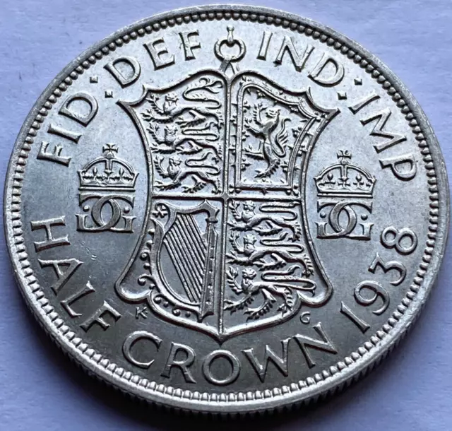 King George VI 1938 Silver 0.500 Half Crown Coin / Very High Grade / #149