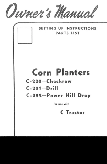 2) IH Planter + Drill Operators Manuals - Aumann Auctions, Inc