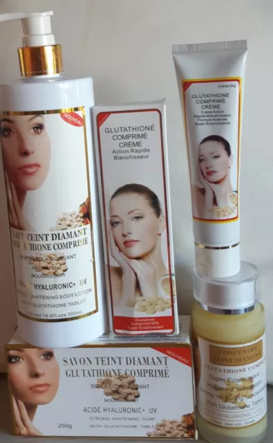 Lait & Savon claircissant Teint Diamant  Glutathion & Vitamines  Corps  Entier  500 Ml  Exp 2025
