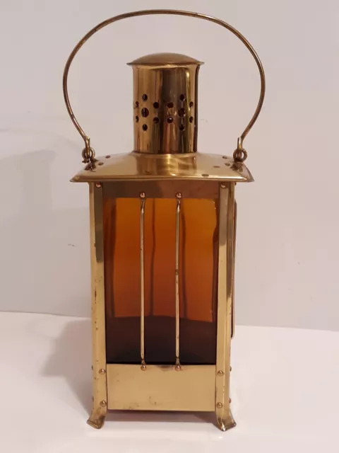 REUGE Vintage Antique Brass SWISS MUSICAL MOVEMENT Box Faux Lantern DECANTER