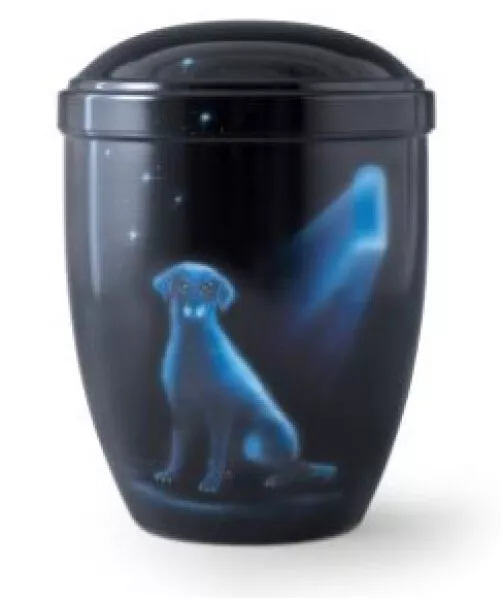 Tierurne Airbrushmotiv Hund im Mondlicht