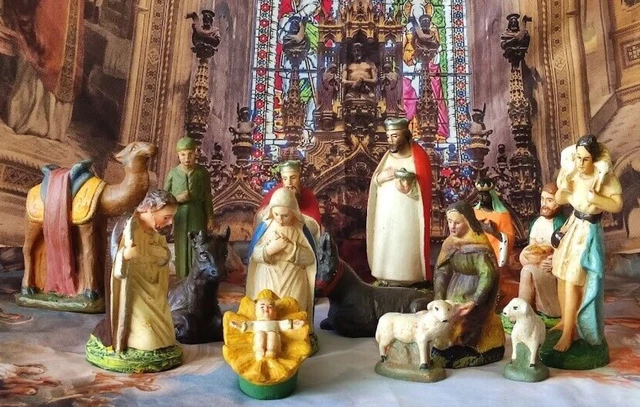 Crèche De Noël Traditionnelle – 11 Personnages De La Nativité En Résine Peinte à La Main – Décorations De Fête
