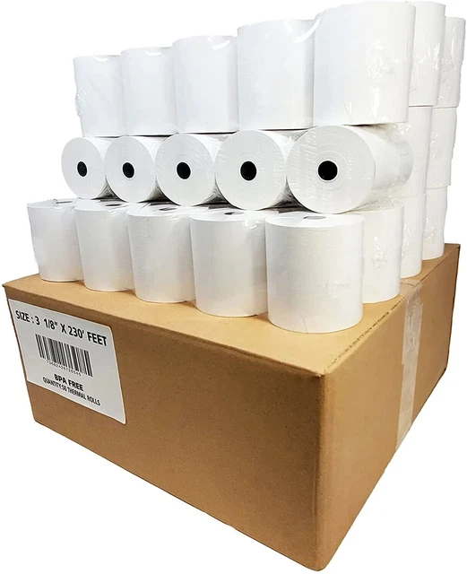 3 1 8 X 230 Thermal Receipt Paper  50 Rolls  Bpa Free Cash Register Paper Rolls