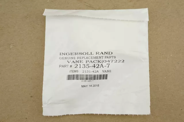 New Genuine Ingersoll Rand IR OEM Pack of (7) Vanes 2135-42A-7 Ships FREE