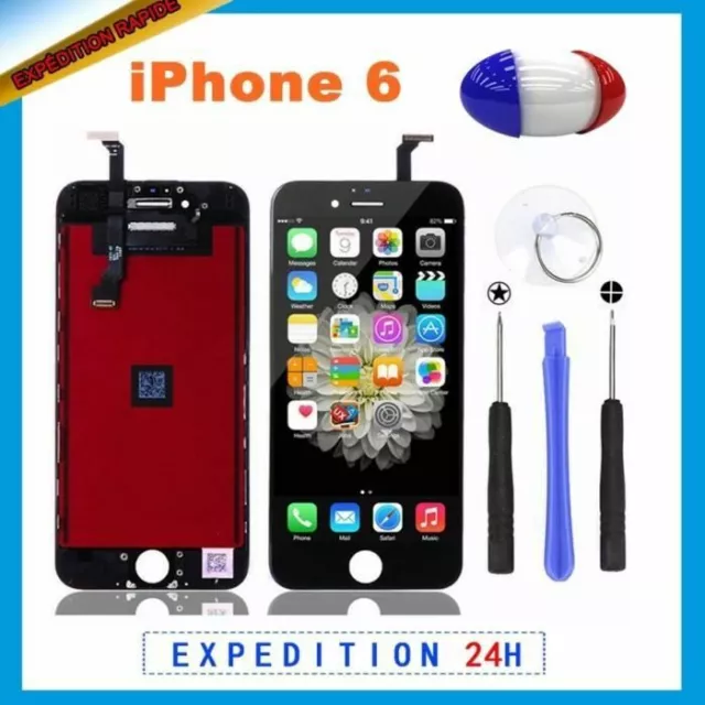 Ecran Lcd+Vitre Tactile Sur Chassis Iphone 6 Noir /Blanc+Outils Verre Offert