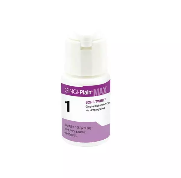 Gingi-Plain® Max Soft-Twist™ Nonimpregnated Retraction Cord, 108" All Sizes