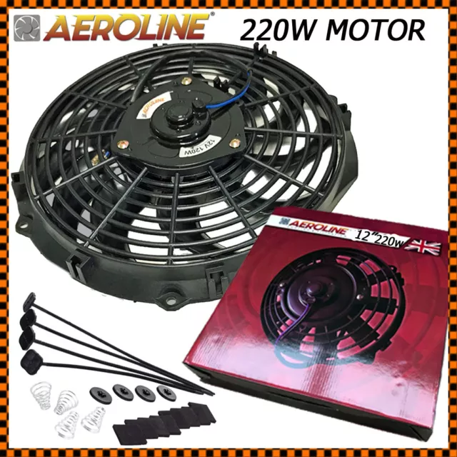 12" 220w Aeroline® Electric Radiator / Intercooler 12v Cooling Fan Universal