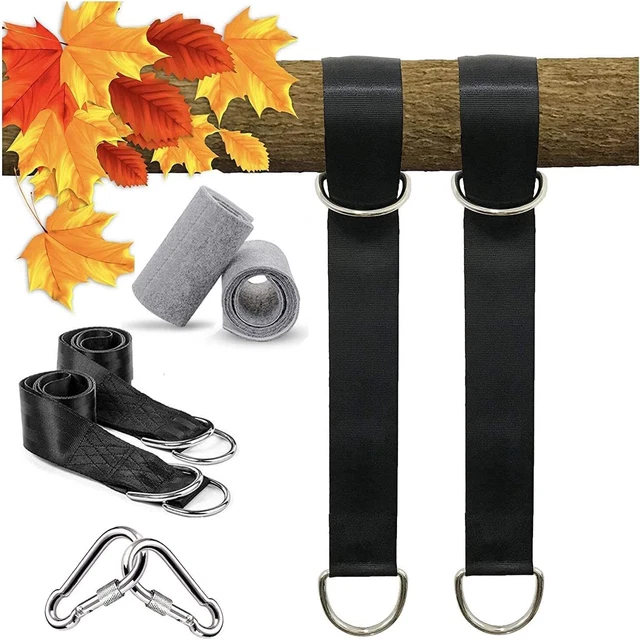 2-Pack Heavy Duty Hammock Straps - 440lb Capacity Swing Hanging Kit (9.8")