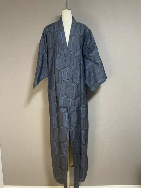 Japanese kimono Haori Robe Long coat Made in Japan Vintage Kforward 122
