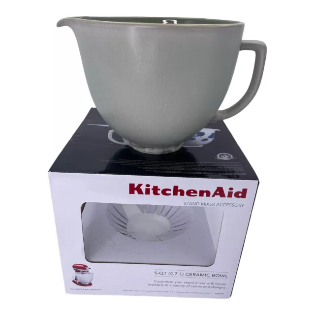 KitchenAid 5 Quart Ceramic Bowl for all KitchenAid 4.5-5 Quart Tilt-Head  Stand Mixers KSM2CB5TLW, White Chocolate Textured