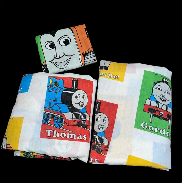 VINTAGE THOMAS THE Tank Engine Train Twin Flat Fitted Sheet And Pillow