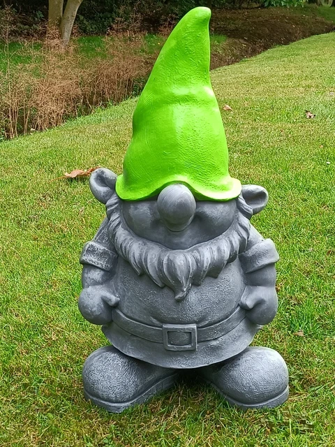 KUHEIGA Zaunhocker Gartenzwerg - Metall Figur 20cm Garten Deko