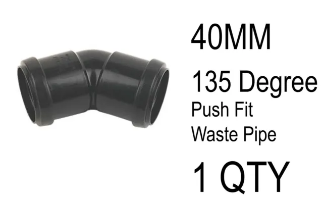 FloPlast WP23B Push-Fit Waste 92.5 Deg Equal Tee - Black 40mm
