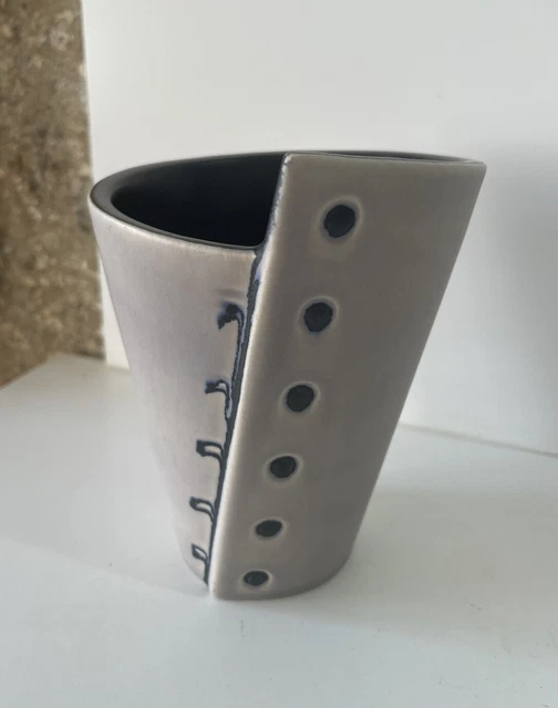 VASE Signé ELCHINGER CERAMIQUE FORME LIBRE VINTAGE MID CENTURY CERAMIC DESIGN 50