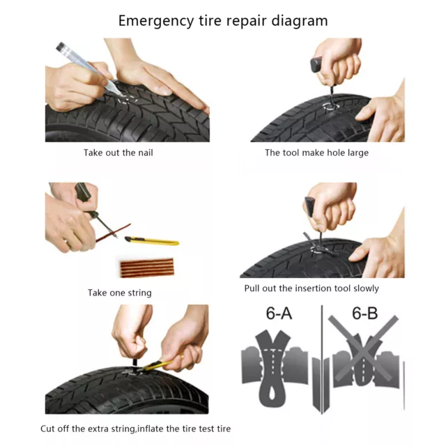 ()50 Stück 100 X 6 Mm Reifenreparaturstopfen Tubeless Reifen EGG