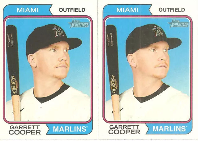 2 Card 2023 Topps Heritage Garrett Cooper Baseball Card Lot #216