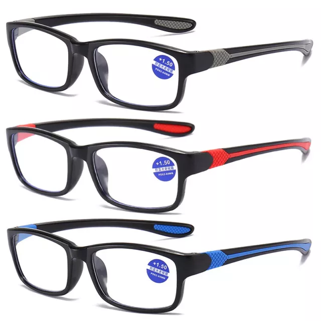 TR90 Lunettes de lecture anti-lumière bleue Dioptrie presbyte +1.0~+4.0 Schwarz