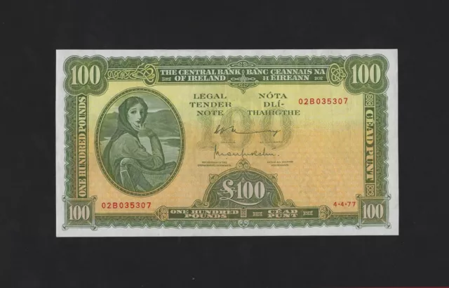 Ireland Republic 100 Pounds 1977 P- 69 Vf+