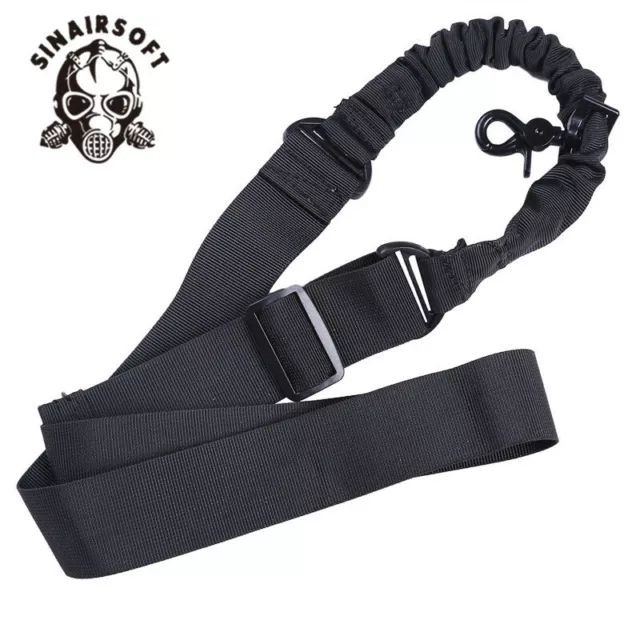 Adjustable Single 1 One Point Rifle Sling Bungee Tactical Airsoft AEG Gun Strap