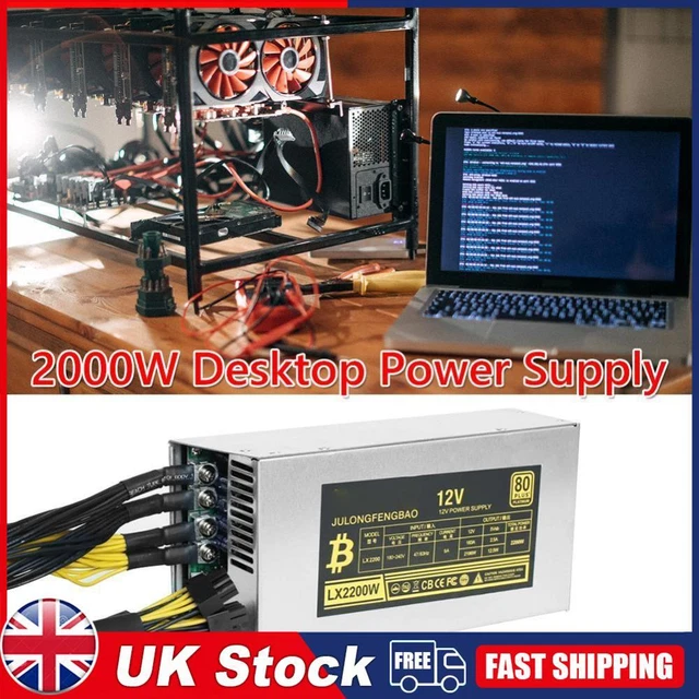 2200W ETH Mining Bitcoin Power Supply 6 Pin for BTC Mining Ethereum Server Miner